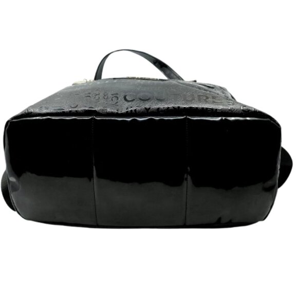 JUICY COUTURE~Black Patent Leather Duffle Weekender Travel Bag - Picture 4 of 5